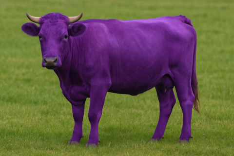 A purple cow. The Dutch for "a purple cow" is "een paarse koe".