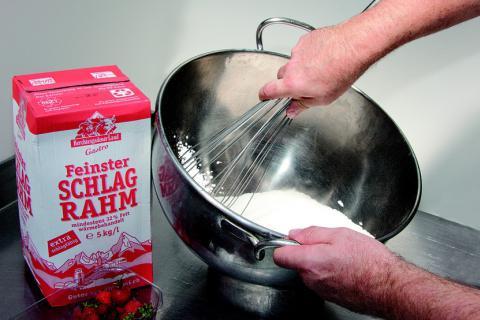 To whisk. The French for "to whisk" is "fouetter".